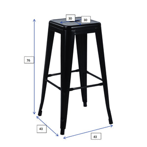 Metal bar stools METALLIX, set of 2, black