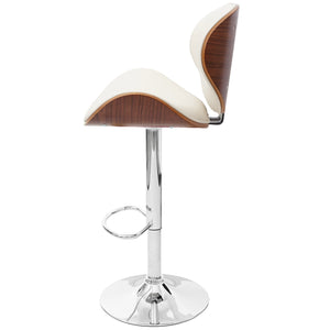 Barhocker Retro-Design ~ Walnuss creme