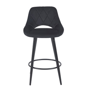 GORDON velvet bar stools, set of 2, anthracite