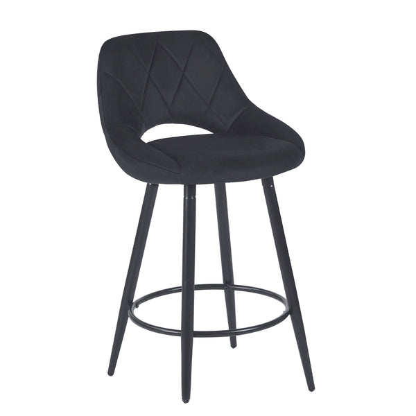 GORDON velvet bar stools, set of 2, anthracite