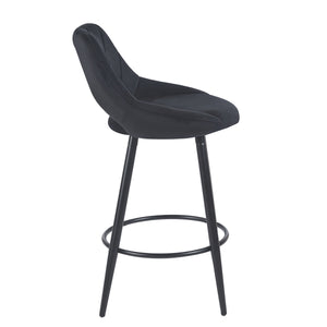 GORDON velvet bar stools, set of 2, anthracite