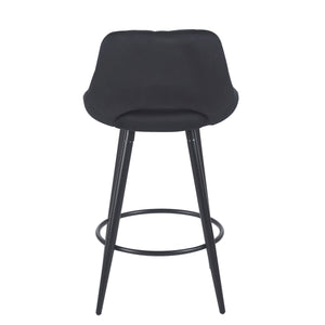 GORDON velvet bar stools, set of 2, anthracite