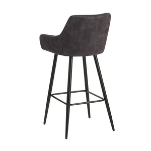 Tabourets de bar en velours LEE, lot de 2, anthracite