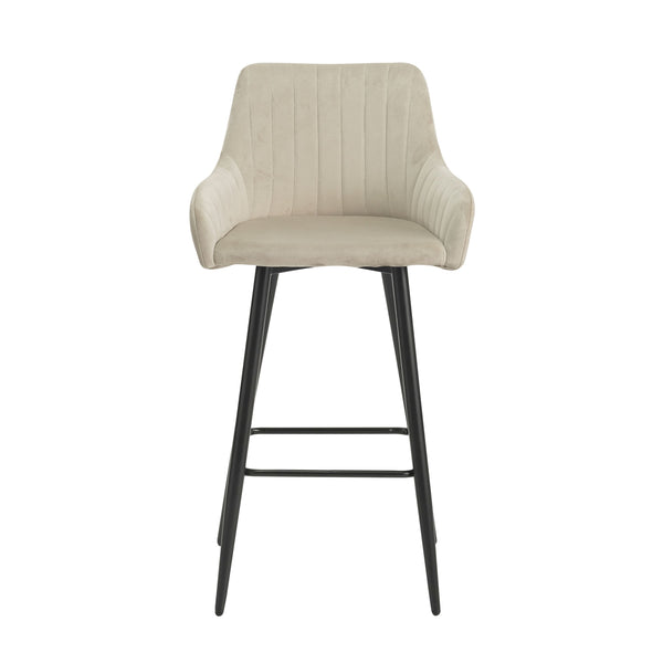 Sgabelli da bar in velluto LEE, set da 2, beige
