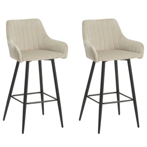 Sgabelli da bar in velluto LEE, set da 2, beige