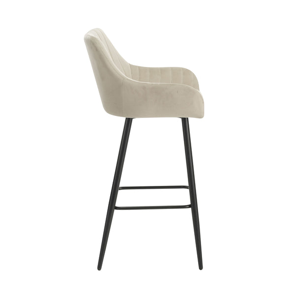 Sgabelli da bar in velluto LEE, set da 2, beige