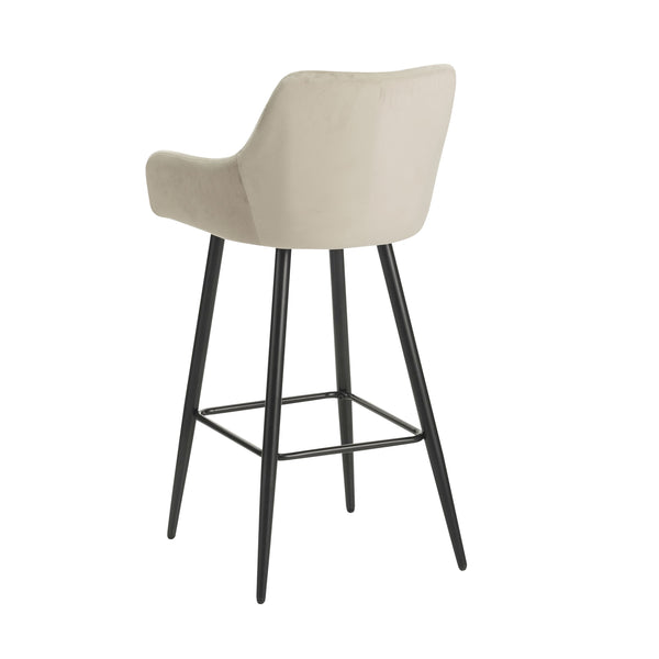 Sgabelli da bar in velluto LEE, set da 2, beige