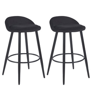 Barhocker Samt ROMY 2er Set schwarz