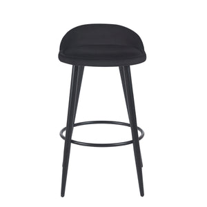 Barhocker Samt ROMY 2er Set schwarz
