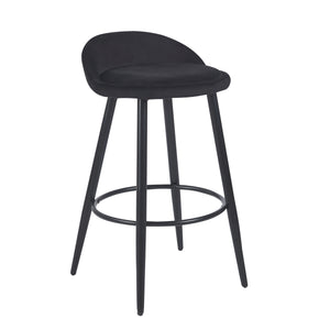 Barhocker Samt ROMY 2er Set schwarz