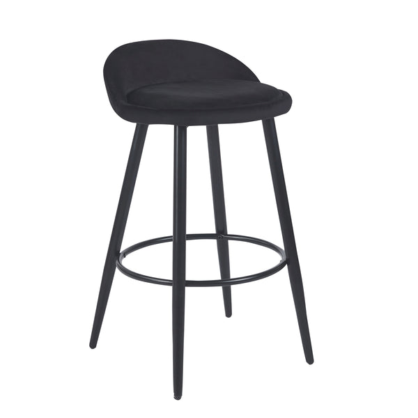 Barhocker Samt ROMY 2er Set schwarz
