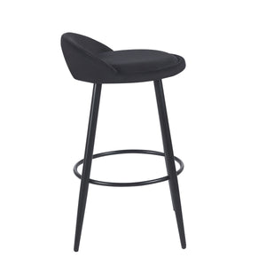 Barhocker Samt ROMY 2er Set schwarz