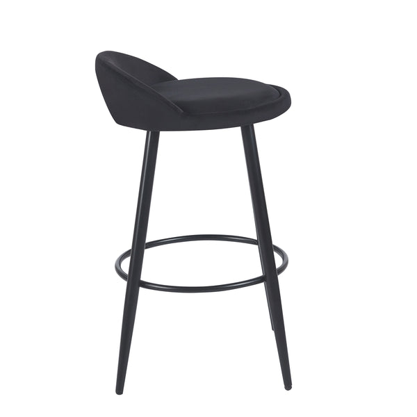 Barhocker Samt ROMY 2er Set schwarz