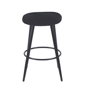 Barhocker Samt ROMY 2er Set schwarz