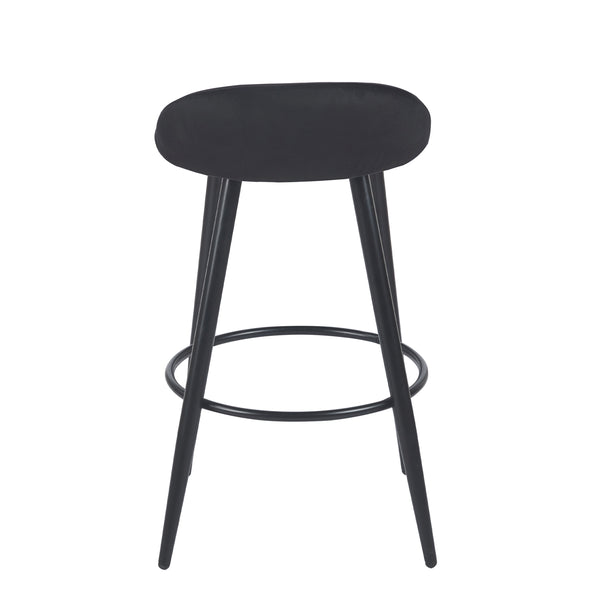 Barhocker Samt ROMY 2er Set schwarz