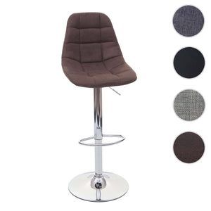 Barhocker Tresenhocker grau Stoff/Textil