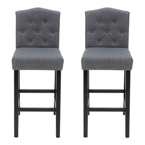 Tabourets de bar WADE, lot de 2, anthracite/noir