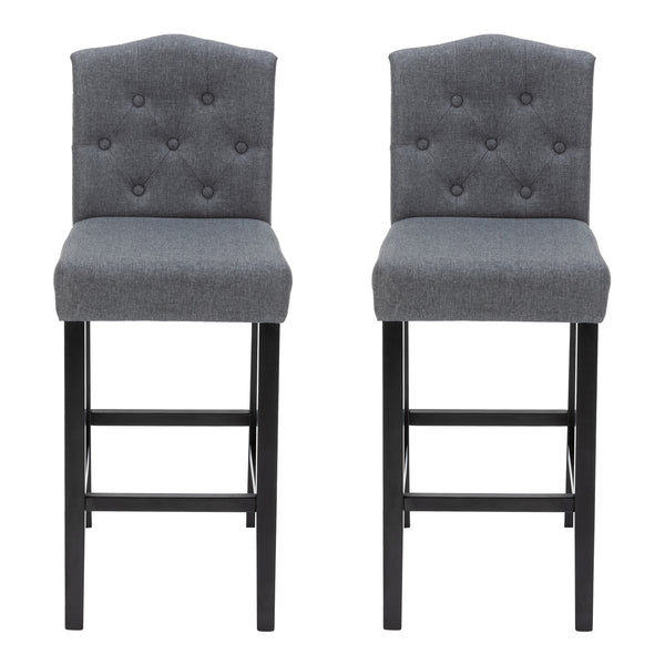 Tabourets de bar WADE, lot de 2, anthracite/noir