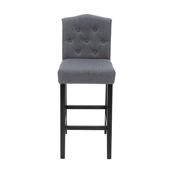 Tabourets de bar WADE, lot de 2, anthracite/noir