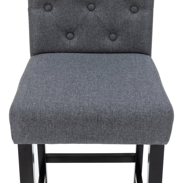 Tabourets de bar WADE, lot de 2, anthracite/noir