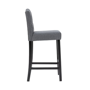 Tabourets de bar WADE, lot de 2, anthracite/noir
