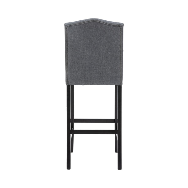 Tabourets de bar WADE, lot de 2, anthracite/noir