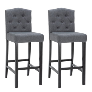 Tabourets de bar WADE, lot de 2, anthracite/noir