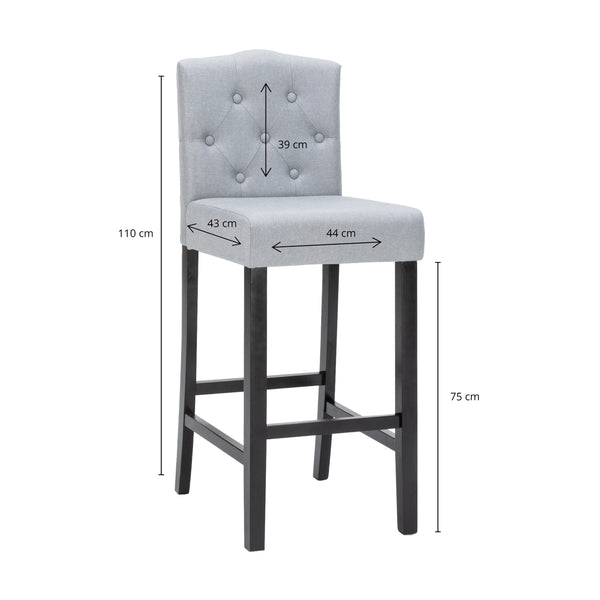 Set di 2 sgabelli da bar WADE, grigio/nero
