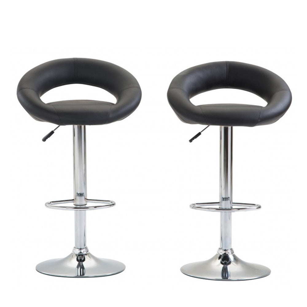 Wanda black bar stools in a set of 2
