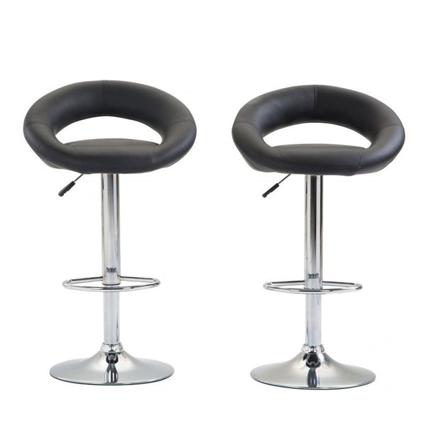 Wanda black bar stools in a set of 2