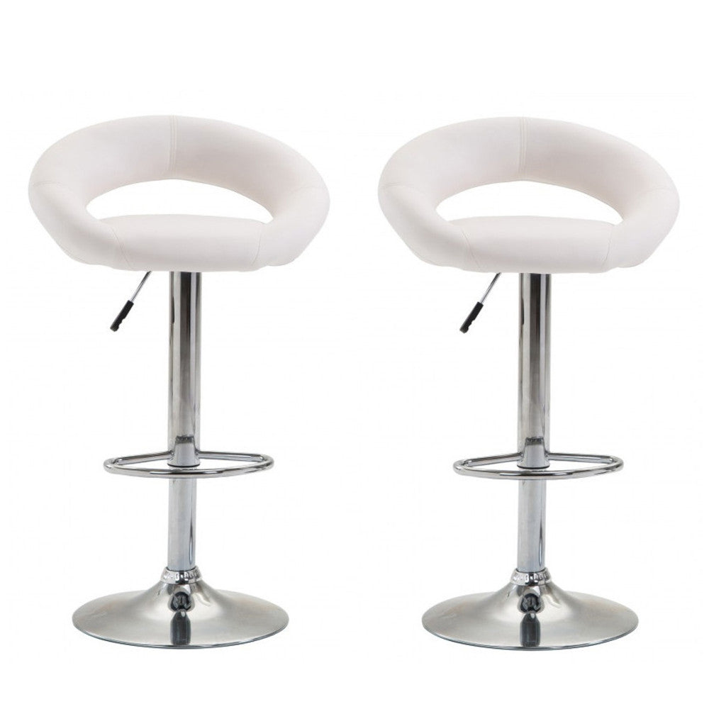 Wanda white bar stools in a set of 2