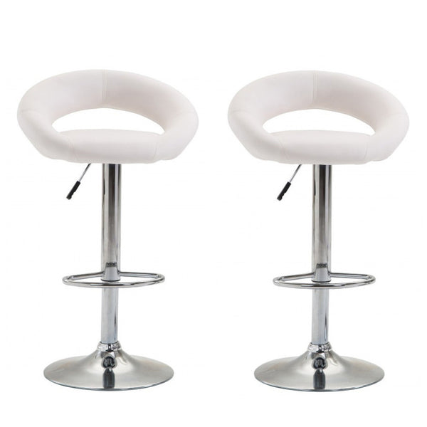 Wanda white bar stools in a set of 2