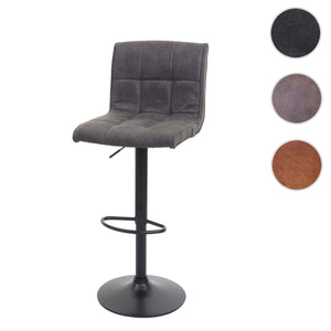 Barhocker Wildlederimitat - vintage dunkelgrau