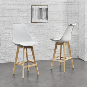 Set di 6 sgabelli da bar con schienale Lublin White