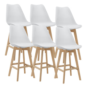 Set di 6 sgabelli da bar con schienale Lublin White