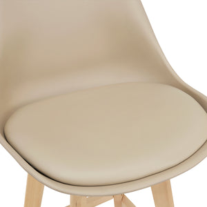 Set di 2 sgabelli da bar Lublin con schienale, struttura in faggio, beige
