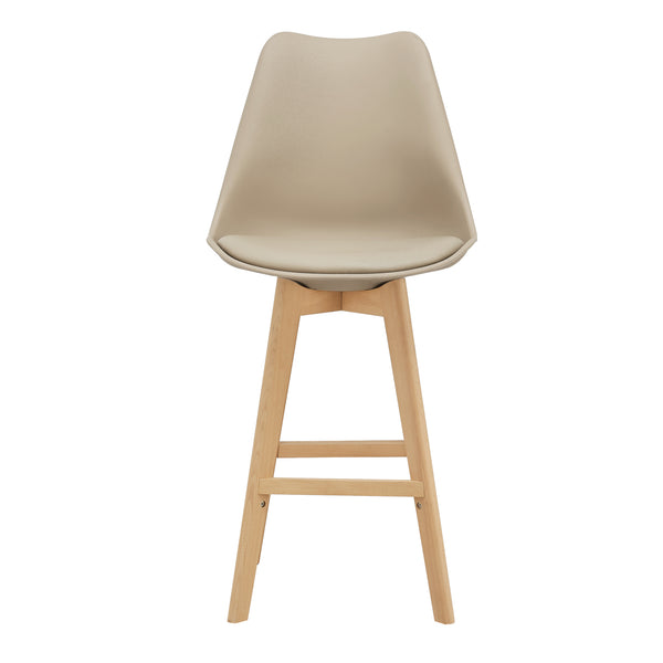 Set di 2 sgabelli da bar Lublin con schienale, struttura in faggio, beige