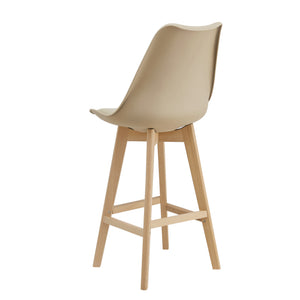 Set di 2 sgabelli da bar Lublin con schienale, struttura in faggio, beige