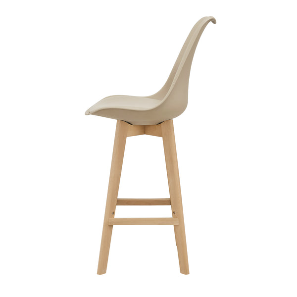 6er-Set Barhocker Barstuhl Lublin mit Rückenlehne Beige