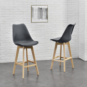 Set di 6 sgabelli da bar con schienale Lublin Grey