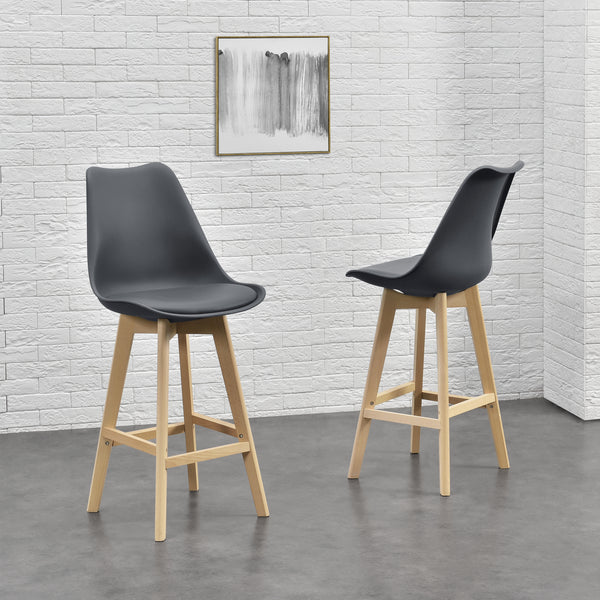 Set di 6 sgabelli da bar con schienale Lublin Grey