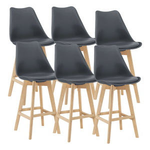 Set di 6 sgabelli da bar con schienale Lublin Grey