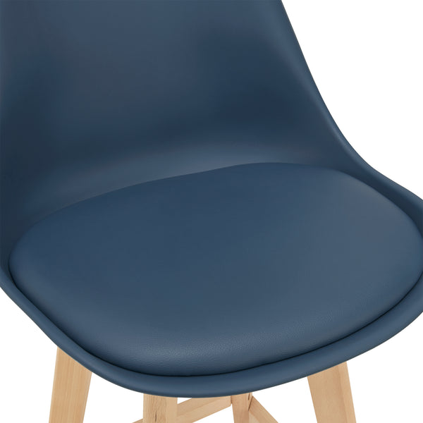4er-Set Barhocker Barstuhl mit Rückenlehne Lublin Blau