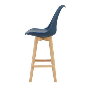 4er-Set Barhocker Barstuhl mit Rückenlehne Lublin Blau