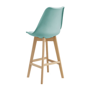 Set di 2 sgabelli da bar Lublin con schienale, struttura in faggio, menta