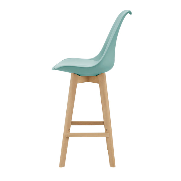 Set di 4 sgabelli da bar con schienale, verde menta Lublin
