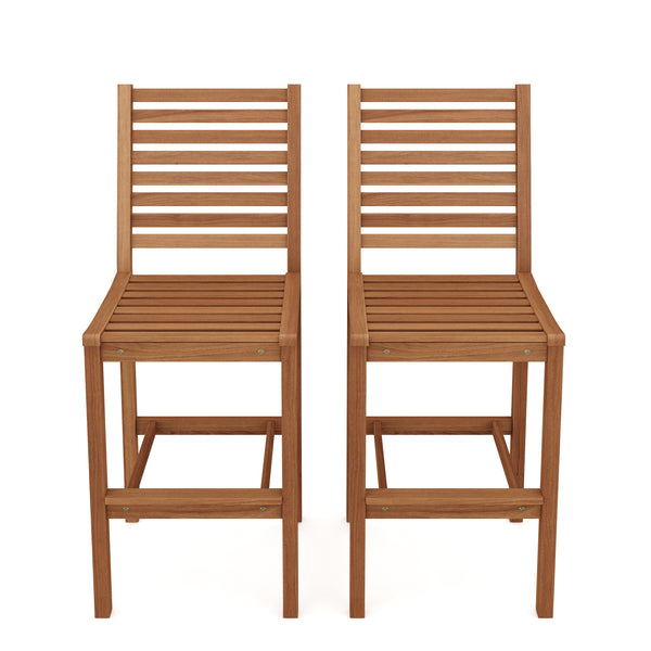 Tabouret de bar en bois CANELA, lot de 2