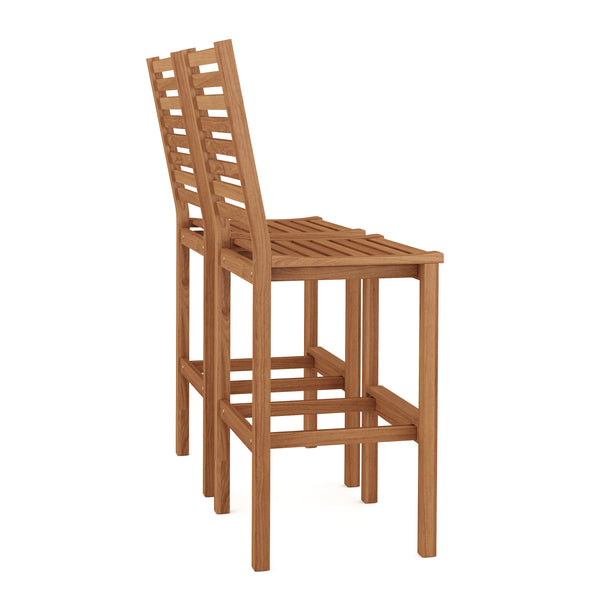 Tabouret de bar en bois CANELA, lot de 2
