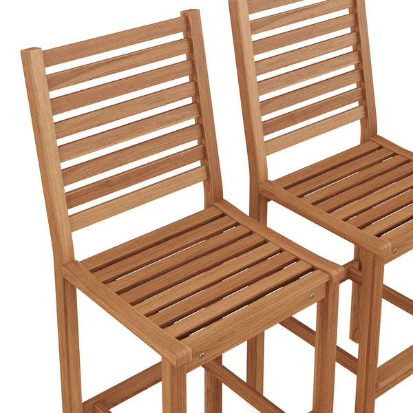 Tabouret de bar en bois CANELA, lot de 2