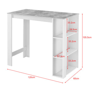 Bartheke Danderyd 120x60x105.5 cm Weiss/Betonoptik